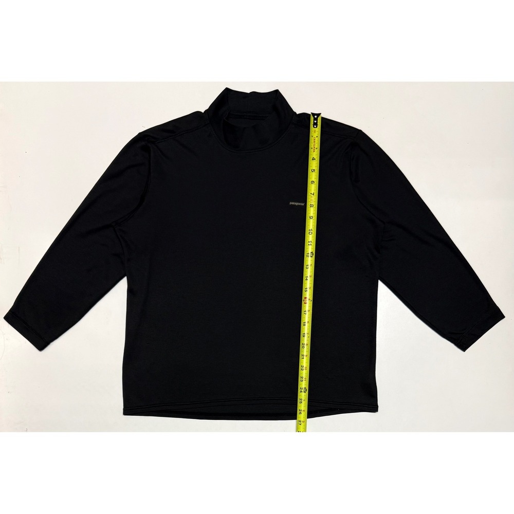 Patagonia Capilene Mock Neck Base Layer Top Mens Large Black Long Sleeve USA